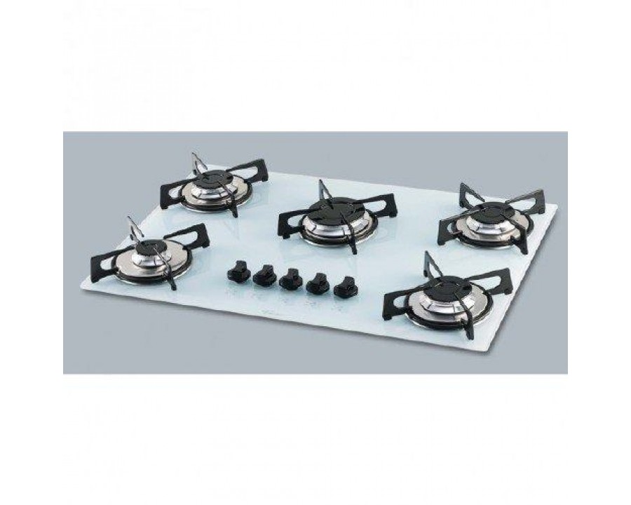 Fogao cooktop fischer 5 queimadores gas mesa vidro 1642 6986 fundo branco